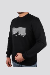 Daniel Bessi Slim Fit Double Face Baskılı Sweatshırt 204-30-24