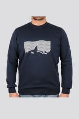 Daniel Bessi Slim Fit Double Face Baskılı Sweatshirt 204-29-24