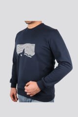 Daniel Bessi Slim Fit Double Face Baskılı Sweatshirt 204-29-24