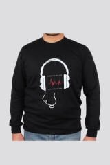 Daniel Bessi Slim Fit Double Face Baskılı Sweatshirt 204-12-24 S