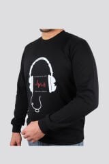Daniel Bessi Slim Fit Double Face Baskılı Sweatshirt 204-12-24 S