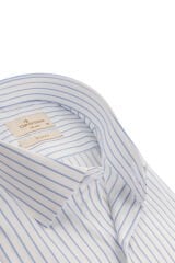 Slim Fit Uzun Kollu Mavi Çizgili Erkek Gömlek 506-206-24