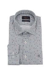 Slim Fit Uzun Kollu Lacivert Baskılı Erkek Gömlek 506-175-24 L