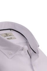 Slim Fit Uzun Kollu Beyaz Armürlü Erkek Gömlek 506-165-24