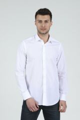 Slim Fit Uzun Kollu Erkek Gömlek 360-DB02 BEYAZ - S