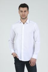 Slim Fit Uzun Kollu Erkek Gömlek 360-DB02 BEYAZ - S