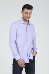Slim Fit Uzun Kollu Erkek Gömlek 360-DB03 KİREMİT RENGİ - S