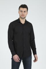 Slim Fit Uzun Kollu Erkek Gömlek 360-DB03 SİYAH - L