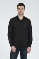 Slim Fit Uzun Kollu Erkek Gömlek 360-DB03 SİYAH - L