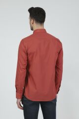 Slim Fit Uzun Kollu Erkek Gömlek 360-DB03 KİREMİT RENGİ - S