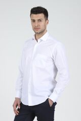 Klasik Kesim Uzun Kollu Erkek Gömlek 520-DB02 BEYAZ - L