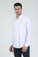 Slim Fit Uzun Kollu Erkek Gömlek 525-DB02 BEYAZ - S