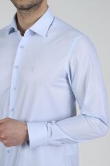 Slim Fit Uzun Kollu Erkek Gömlek 525-DB02 MAVİ - 2XL