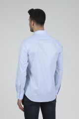 Slim Fit Uzun Kollu Erkek Gömlek 525-DB02 MAVİ - 2XL