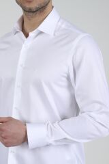 Slim Fit Uzun Kollu Erkek Gömlek 585-DB02 BEYAZ - L