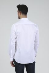 Slim Fit Uzun Kollu Erkek Gömlek 585-DB02 BEYAZ - L