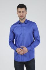 Slim Fit Uzun Kollu Erkek Gömlek 585-DB39 SAKS - S