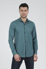 Slim Fit Uzun Kollu Erkek Gömlek 360-DB09 YEŞİL - 2XL