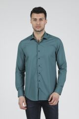 Slim Fit Uzun Kollu Erkek Gömlek 360-DB09 YEŞİL - 2XL